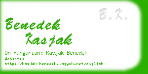 benedek kasjak business card